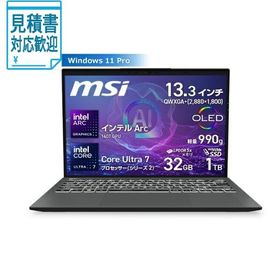 [法人限定] MSI ノートパソコン ステラグレイ Prestige-13-AI-Evo-A2HMG-5579JP [13.3型 /Windows11 Pro…