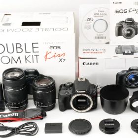 【箱付 美品】 キャノン Canon EOS kiss X7 ダブルズームキット