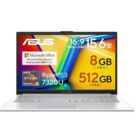 ノートパソコン 新品 ノートパソコン ASUS Zenbook S E1504FA-R385SIYAWS 15.6インチ Ryzen 3 7320U SSD512GB メモリ8GB Office 2021搭載 Windows 11 Webカメラ クールシルバー