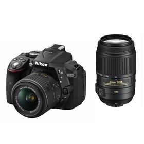 Nikon デジタル一眼レフカメラ D5300 ダブルズームキット ブラック 2400万画素 3.2型液晶 D5300WZBK