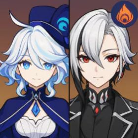 💎 アジア 女キャラ AR21 デュオ 5★ 初期垢 │ ✨ フリーナ + アルレッキーノ │⚡即時配達