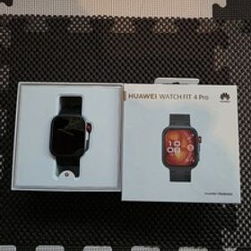 美品！オマケ付き HUAWEI watch fit 4pro スマートウォッチ ブラック ファーウェイ ウェラブル端末 心電図 ゴルフ WATCH