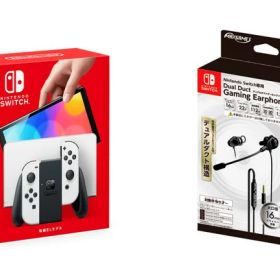 【セット商品】Nintendo Switch（有機ELモデル） Joy-Con(L)/(R) ホワイト＋Nintendo Switchデュアルダクトゲーミングイヤホン ホワイト