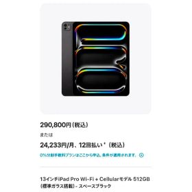 iPad Pro 13インチ M4 Wi-Fi ＋ Cellular 512GB