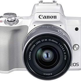 【中古】Canon ミラーレス一眼カメラ EOS Kiss M2 標準ズームレンズキット ホワイト KISSM2WH-1545