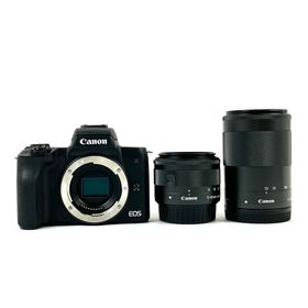 キヤノン EOS Kiss M2 ダブルズームキット ブラック 中古(ミラーレス一眼)