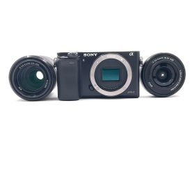 【全額返金保証】【最速発送】Sony デジタル一眼 α6000 ILCE-6000Y ダブルズームレンズキット [ブラック] 美品 動作確認済