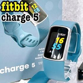 美品 fitbit charge 5 スマートウォッチ 腕時計 スチールブルー フィットビット チャージ5 活動量計 心拍計 歩数計 GPS内蔵 健康管理 防水