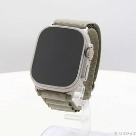 〔中古〕Apple(アップル) Apple Watch Ultra 2 GPS + Cellular 49mm チタニウムケース オリーブアルパインループ〔262-ud〕