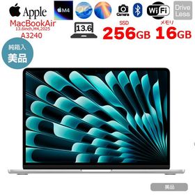 Apple MacBook Air 13.6inch MW0W3J/A A3240 2025 TouchID [Apple M4 10コア メモリ16GB SSD256GB 無線 BT カメラ 13.6型 Silver 純箱 ] ：美品