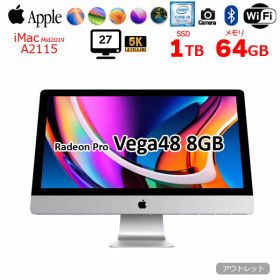 Apple iMac 27inch MRR12J/A A2115 5K 2019 一体型 選べるOS Radeon Pro Vega48 [Core i9 9900K 64GB SSD1TB 無線 BT カメラ 27インチ ]:アウトレット
