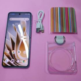 ＠★折りたたみスマホ★ＬｉｂｅｒｏＦｌｉｐ（ブルー）充電ケーブル・ケース付き☆