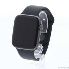 〔中古〕Apple(アップル) Apple Watch Series 5 GPS 44mm スペースグレイアルミニウムケース ブラックスポーツバンド〔377-ud〕