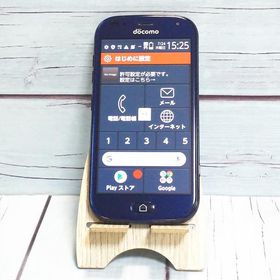 docomo らくらくスマートフォン F-42A ネイビー 本体 白ロム SIMロック SIMロック解除済み SIMフリー B922140