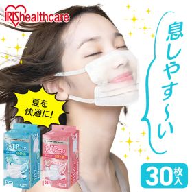 【30枚】ナノエアーマスク 不織布 息快適 アイリスオーヤマ 30枚入 PK-TN30S PK-TN30L ふつう 小さめ 3層構造 個別包装 個包装 風邪 花粉 ほこり ウイルス飛沫 細菌飛沫 ハウスダスト ワイヤー 幅広耳ひも