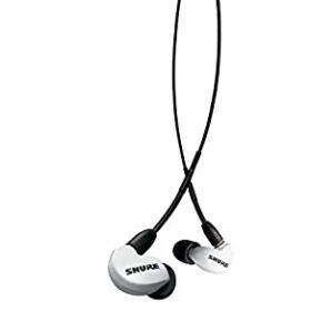 【中古】 SHURE カナル型 イヤホン リモコン・マイク付き SE215 ホワイト SE215-W-UNI-A SE215SPE-W-UNI-A