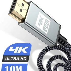 4K HDMI ケーブル 10mハイスピード アップグレード版 HDMI 2.0規格HDMI Cable 4K 60Hz 対応 3840p/2160p UHD 3D HDR 18Gbps 高速イーサネット ARC hdmi ケーブル - 対応 パソコンの画面をテレビに映す Apple TV,PS5/PS4/PS3, PCモニター など適用 (グレー)