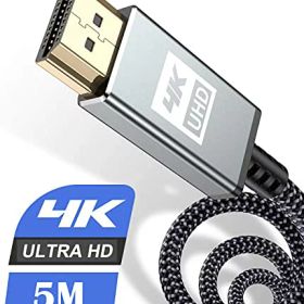 HDMI ケーブル 5m[ハイスピード アップグレード版] HDMI 2.0規格HDMI Cable 4K 60Hz 対応 3840p / 2160p UHD 3D HDR 18Gbps 高速イーサネット ARC hdmi ケーブル 対応 パソコンの画面をテレビに映す Apple TV PS5 / PS4 / PS3 PCモニター など適用 (グレー) ...