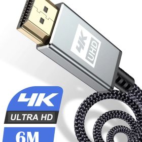 4K HDMI ケーブル 6mハイスピード アップグレード版 HDMI 2.0規格HDMI Cable 4K 60Hz 対応 3840p/2160p UHD 3D HDR 18Gbps 高速イーサネット ARC hdmi ケーブル - 対応 パソコンの画面をテレビに映す Apple TV,PS5/PS4/PS3, PCモニター,Nintendo Switchなど適用 (グレー)