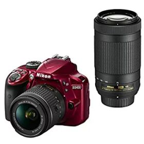 【中古】「非常に良い」Nikon デジタル一眼レフカメラ D3400 ダブルズームキット レッド D3400WZRD