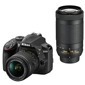 【中古】 Nikon デジタル一眼レフカメラ D3400 ダブルズームキット ブラック D3400WZBK