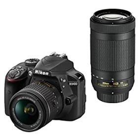【中古】【非常に良い】Nikon デジタル一眼レフカメラ D3400 ダブルズームキット ブラック D3400WZBK
