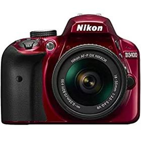 【中古】「非常に良い」Nikon デジタル一眼レフカメラ D3400 AF-P 18-55 VR レンズキット レッド D3400LKRD