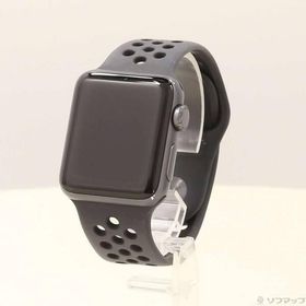 〔中古〕Apple(アップル) Apple Watch Series 3 Nike+ GPS 38mm スペースグレイアルミニウムケース アンスラサイト／ブラックNikeスポーツバンド〔247-ud〕