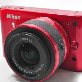 【中古】【1ヶ月保証】 ミラーレス一眼 ニコン Nikon 1 J1 レンズキット レッド SDカード付き