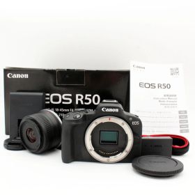 わずかシャッター数1000枚以下【新品級】CANON EOS R50 標準ズームレンズキット(RF-S18-45) ブラック#7811