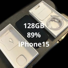 割れ無し iPhone15 128GB simフリー 箱 充電ケーブル 89%