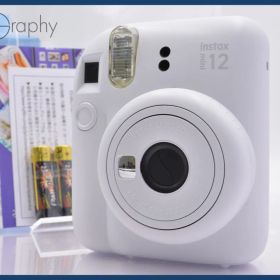 ★極上美品★ 富士フィルム FUJIFILM instax mini 12 元箱、単三電池2本ストラップ、取扱説明書付属 ★完動★同梱可 #yk3622