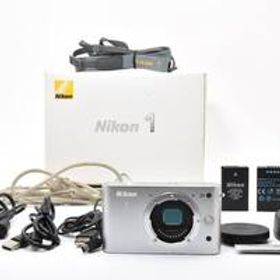 超美品 ニコン 1 J1 ミラーレスデジタルカメラボディ シャッター 回数1323 シルバー バッテリー x2 付き Nikon 035