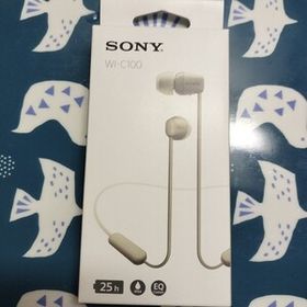 新品未開封 ソニー ワイヤレスイヤホンベージュ WI-C100:Bluetooth対応/25時間スタミナ/IPX4防滴/DSEE搭載