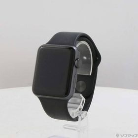 〔中古〕Apple(アップル) Apple Watch Series 3 GPS 42mm スペースグレイアルミニウムケース ブラックスポーツバンド〔247-ud〕
