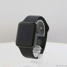 【中古】Apple(アップル) Apple Watch Series 3 GPS 42mm スペースグレイアルミニウムケース ブラックスポーツバンド 【247-ud】