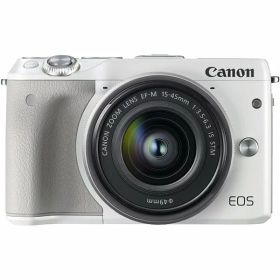 【中古】キヤノン Canon EOS M3 レンズキット ホワイト EOSM3WH-1545ISSTMLK