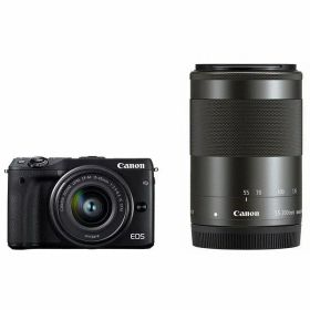 【中古】【1年保証】【美品】Canon EOS M3 15-45mm 55-200mm ダブルズームキット ブラック