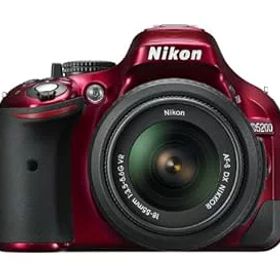 【中古】(非常に良い)Nikon デジタル一眼レフカメラ D5200 レンズキット AF-S DX NIKKOR 18-55mm f/3.5-5.6G VR付属 レッド D5200LKRD