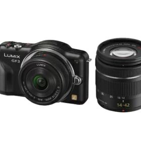 【中古】 パナソニック ミラーレス一眼カメラ LUMIX GF3 ダブルレンズキット エスプリブラック DMC-GF3W-K