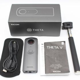 ボーナスストア+5％【美品】リコー THETA V 910725 メタリックグレー 360度 全天球カメラ シータ RICOH 本体