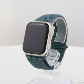 〔中古〕Apple(アップル) 〔展示品〕 Apple Watch SE 第2世代 GPS 40mm スターライトアルミニウムケース レイクグリーンスポーツループ〔344-ud〕