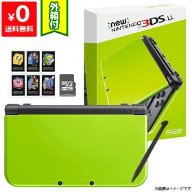 New3DSLL Newニンテンドー3DS LL ライム×ブラック（RED-S-MAAA） 本体 完品 外箱付き Nintendo 任天堂 ニンテンドー 4902370533217 【中古】