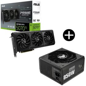 ASUS PRIME-RTX5070TI-O16G グラフィックボード + TUF-GAMING-850G ブラック 電源ユニット セット 【KK9N0D18P】