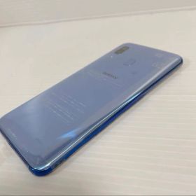 ジャンクUQ mobile Galaxy A30 SCV43 ブルー 背面膨張