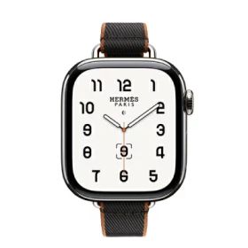 Apple Apple Watch Hermes Series10 42mm GPS+Cellularモデル MX0Q3J/A+MXJE3FE/A A3001【シルバーチタニウムケース/ツイルジャンプ(黒/ゴールド)アトラージュ・シンプルトゥールストラップ】 [中古] 【当社3ヶ月