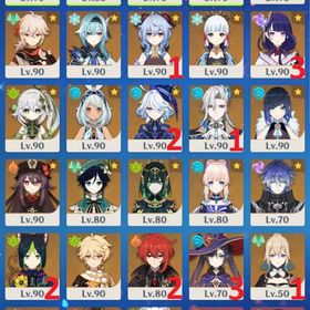 六神 | 雷電3凸+餅2凸 マーヴィカ シトラリ スカーク ヌヴィレット1凸+餅 フリーナ2凸+餅 | 原神のアカウントデータ、RMTの販売・買取一覧