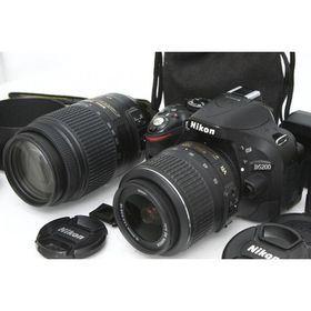 【全額返金保証】並品｜ニコン D5200 ダブルズームキット [ブラック]（センサー清掃済み） CA01-R3207-3Y2A