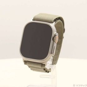【中古】Apple(アップル) Apple Watch Ultra 2 GPS + Cellular 49mm チタニウムケース オリーブアルパインループ 【368-ud】