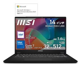 ノートPC Modern-14-H-D2RMG-5429JP [14型 /Core 7 240H /RAM:32GB /SSD:512GB /WUXGA /Windows 11 Home /MS Office H&B /クラシックブラック]